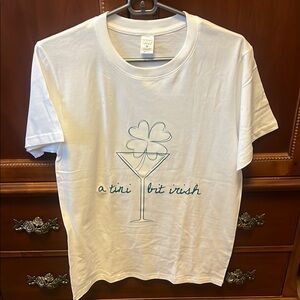 White Graphic T-Shirt - 'A Tini Bit Irish'